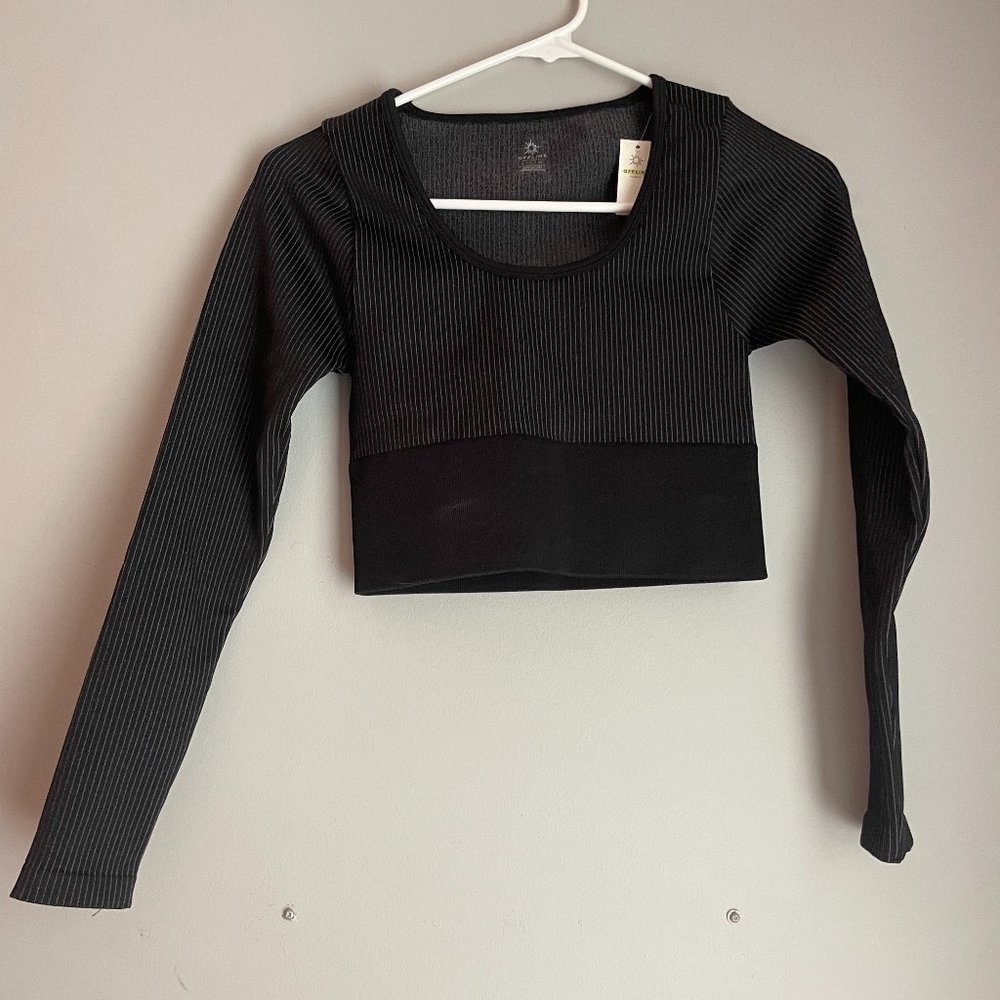 black offline cropped longsleeve